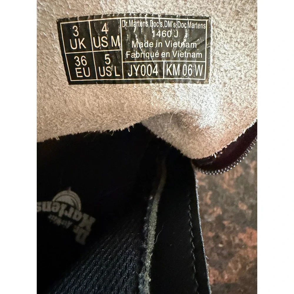 Dr. Martens 1460 J Boots Kids Size 4 US M 5 US L White Good Combat Zip Leather